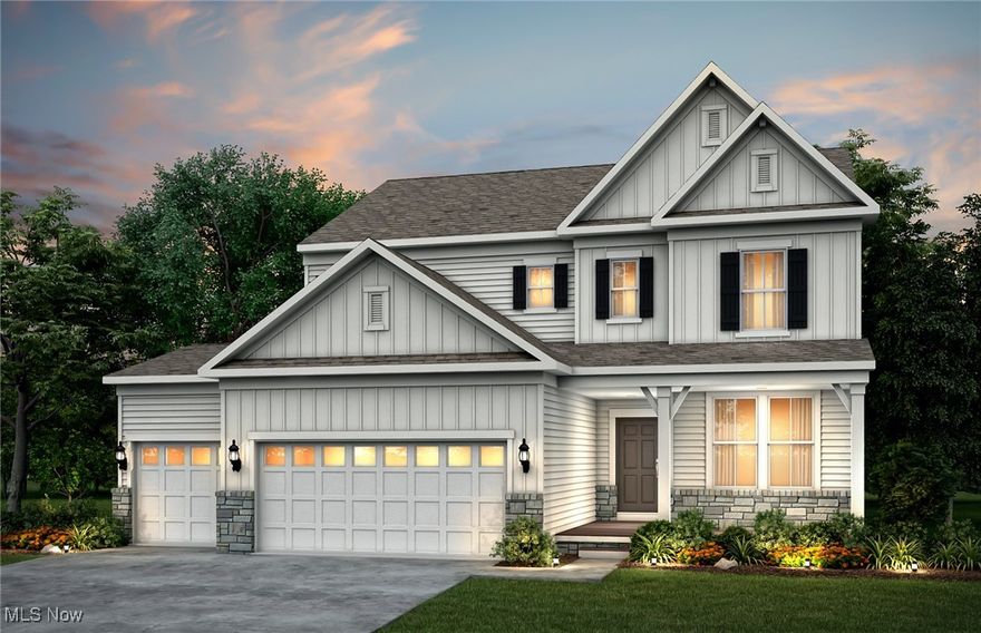Welcome to your dream home in Wadsworth! This beautiful farmhouse-style residence perfectly blends modern elegance with community charm, making it an ideal place to call home. As you enter, a spacious foyer with two-tone paint and elegant trim sets a welcoming tone. The great room, perfect for gatherings, features a cozy fireplace and flows seamlessly into the gourmet kitchen. The kitchen boasts 42-inch cabinets, granite countertops, and high-end gas appliances, making it ideal for culinary enthusiasts.  Don’t miss the Pulte Planning Center- the ideal space for day-to-day needs, offering a tidy place for everything!  Unwind in the spa-like primary bath, which includes quartz countertops and a stunning frameless shower. A versatile flex room can serve as an office or playroom, adding to the home's functionality. The second-floor laundry area offers convenience with a utility sink and is located near all four bedrooms, each equipped with a walk-in closet. This home also comes with a Nest Smart Home package, smart door locks, and LED lighting for added modern convenience. Additionally, storage is a breeze with a large basement and a three-car garage with an extension. Embrace the vibrant lifestyle of Wadsworth, complete with sidewalks, local shops, parks, and community events that help neighbors connect. Don’t miss this unique opportunity to own a beautiful home in a wonderful community!  Enjoy the peace of mind from industry leading warranties!