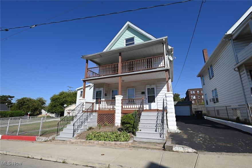 Welcome to Cleveland's Detroit Shoreway Neighborhood. Two-Family located North of Detroit Avenue with Walking distance to Edgewater beach, restaurants, bars, pizza shops, & Gordon Sq.Theater District. Newly updated flooring throughout both units. New kitchens each with new stainless steel appliances and quartz countertops! Updated lighting and freshly painted. Move in condition, beautiful street with view of Lake Erie from front porch. Take a stroll along Edgewater Beach or Clevelands Bikeway Path. Separate utilities (gas and electric), large attic for storage or extra living area once completed. Perfect investment could rent potentially $2,500 to $3,000 month total or Live in one unit and rent the other to help cover the mortgage! Great Location with full driveway and two car garage.