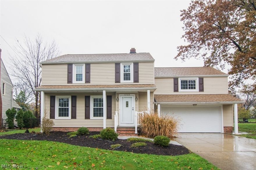 Outstanding Colonial situated in popular South Euclid neighborhood!  Spacious home features 4 large Bedrooms and two and one half baths!  Great open kitchen design with dining area, First Floor Laundry room with fantastic storage!  Terrific Family Room with Fireplace.  Amazing yard with huge deck!   New updates include carpeting throughout.  entire interior just painted , new garage floor, door and opener.  Do not miss this great home!  Call today!  This is a Fannie Mae Homepath property.  All information is approximate.