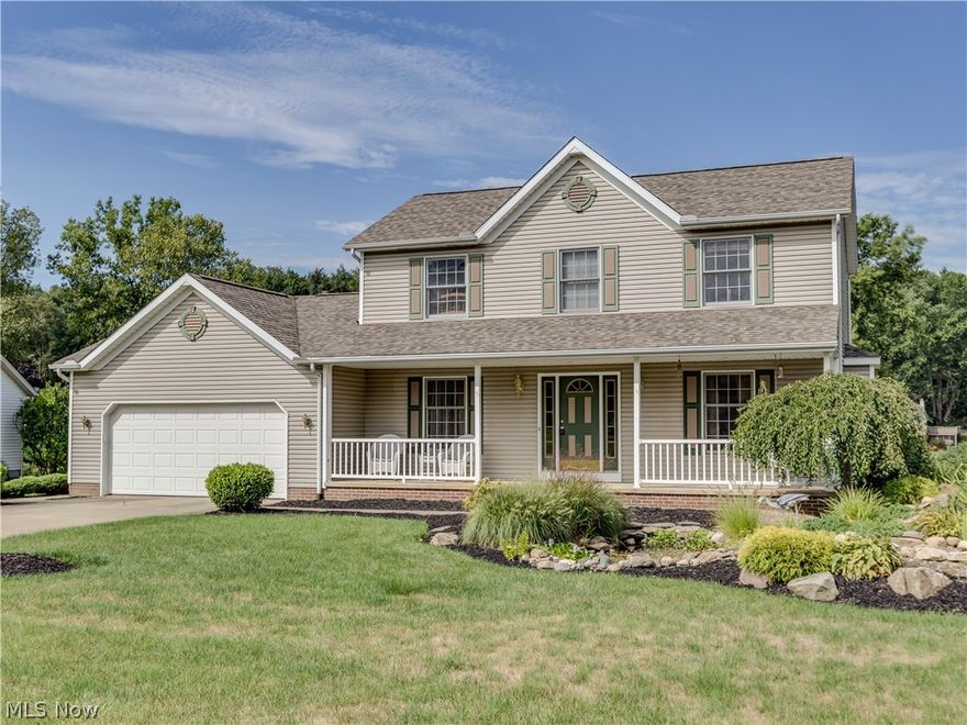 Stunning colonial in Peppertree Estates with 3 bedrooms, 2 full, 2 half baths & 2280SF including finished walk out lower level* So much to offer* Great room with newer carpet, extra wide crown molding & gas log fireplace* Formal dining with tray ceiling & chair rail* Kitchen with pantry & stainless GE appliances (range, refrig, microwave & dishwasher)* Eating area  with newer slider to deck* 1st floor laundry includes washer & dryer with door to patio and a half bath completes the first floor* Vaulted master with fan & 2 walk in closets* Master bath with jetted tub* Finished walk out basement with new carpet, office & half bath* Oversized 2 car- one side possibly tandem* 13 course basement with glass block windows, sump pump with back up battery, softener & reverse osmosis* Well/sewer* Storage shed* Covered front porch overlooking koi pond* Pretty neutral décor* Just move in!