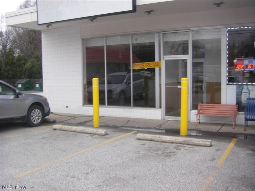 First month rent and 1 month security deposit up front. 5 year lease required with 3 months free rent to remodel. First two years $1250. monthly.  Years 3,4, and 5 rent $1450. monthly. Tenant pays all utilities, sewer and maintenance of furnace and hot water tank.  Owner pays taxes, insurance, snowplowing and driveway maintenance. Building beautifully maintained.  Great visibility in a high traffic area. Situated among commercial  buildings, between an ice cream store and a beverage store.  One half mile E. of Heisley Rd. on Mentor Ave. in Painesville Twp.  Parking in common.  Ideal building for dentist. insurance, hair dresser, nails, or other professionals.