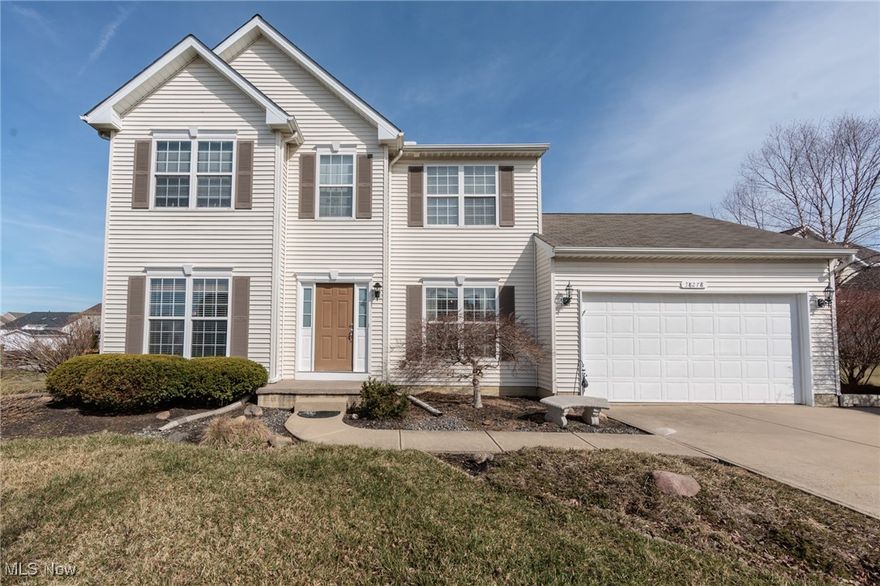 Welcome to Your Dream Home in Avalon Estates! Nestled on a peaceful cul-de-sac in North Ridgeville, this charming Colonial offers the perfect blend of comfort and convenience. With 3 spacious bedrooms, a versatile main floor office, formal dining room and an open-concept layout, this home is ideal for modern living. The family room is a standout, featuring a wall of windows that flood the space with natural light. The large eat-in kitchen is complete with ample cabinetry, generous prep space, a breakfast bar, stylish backsplash, and included appliances. It seamlessly opens up to the sunroom, making it perfect for entertaining or relaxing. The main floor also features a convenient office, formal dining room, laundry room, and a half-bath for ease of daily living. Upstairs, the primary bedroom offers a large walk-in closet and an ensuite bath with a double-sink vanity. Two additional generously sized bedrooms and a second full bathroom complete the upstairs. Plenty of storage space in the 2 car garage & full basement, awaiting your finishing touches if so desired.  Enjoy the outdoors in your fully fenced backyard with a spacious deck & patio area; perfect for your backyard BBQ's. With a newer hot water heater, newer A/C, and a home warranty included, you can move in with peace of mind. Schedule a showing to see what this great home has to offer you!