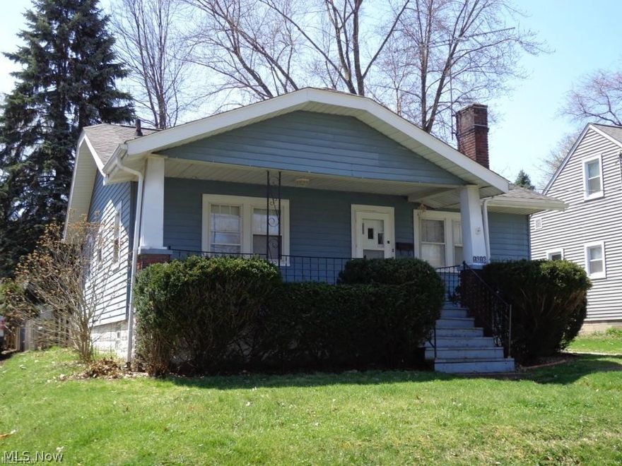 Are you looking for a great ranch style starter or retirement home with one floor living?  This may be the home for you!  It has been updated with newer kitchen (including appliances)  The bathroom also has been updated including new vanity, sink, fixtures, toilet and whirlpool tub/shower and wood look tile floor!  From the moment you walk in the front door, you will enjoy the fireplace wall (wood burning logs) with bookcases flanking each side. Generous size dining room with built-ins. Kitchen with white cabinets, built-in dishwasher, microwave, stove, oven, refrigerator. Two bedrooms, one of which could be the master, with two closets.  Hardwood floors bedroom and under the carpet in living room and dining room.  Large cozy front porch. Detached garage could be used for a workshop. Subpanel in the garage installed for tract lighting and exhaust fan. Insulated side walls are drywalled. Furnace and water tank replaced in the last 8 years. Roof approximately 8-10 years old. Newer garbag