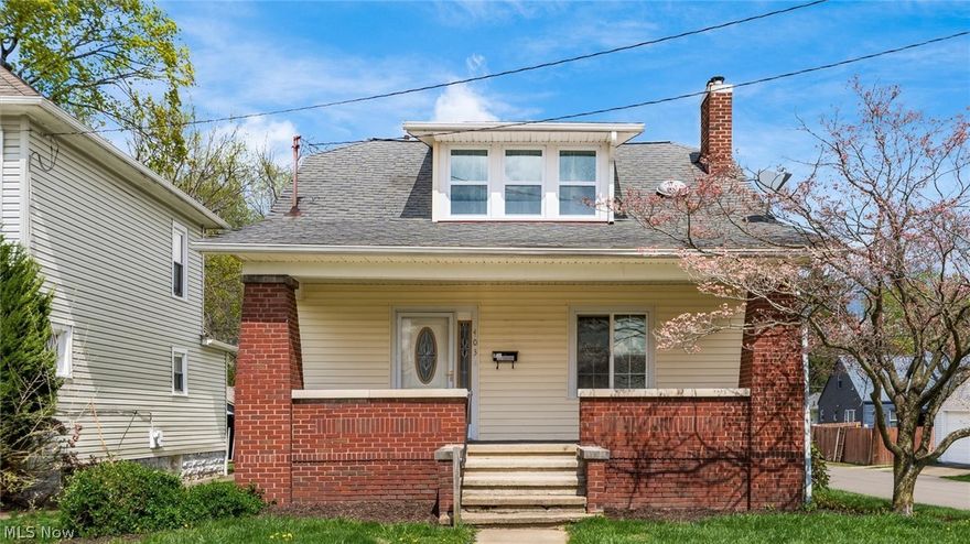 Large covered front porch invites you to come inside and take a look at all the updates! Brand new furnace and central air make for pleasant days and cozy nights. New flooring through out and new windows help things sparkle. Living room, dining room and kitchen complete the first floor. Upstairs you will find two bed rooms and an updated bathroom with a walk in shower. All rooms are freshly painted.  Home sits on a large corner lot with a two car garage with EDO at the rear. Come and take a look today!
