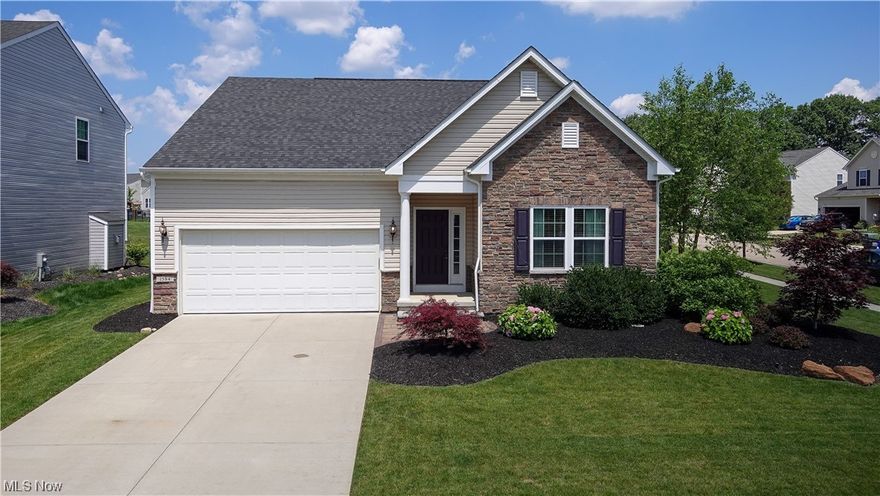 Fabulous Find in One of Streetsboro's Most Popular Neighborhoods!  Warm and inviting is the best way to describe this three bedroom two bath Meadowview Ranch.  Your family and friends will feel Welcome from the moment they walk through the front door into an oversized foyer.  Two bedrooms are immediately to the right with a full bath.  These rooms could easily be turned into a study, office or craft room.  A first floor Master Suite comes complete with a glamour bath and walk in closet.  Steps away is a vaulted Great Room!  The adjoining kitchen and dining include all appliances and will surely please "The Best of Chefs". Take a minute to look out to the spectacular patio complete with a gas lit fire pit. This professionally landscaped area will make you feel as though you are on vacation every day of your life!  What a wonderful spot to host that upcoming Labor Day Picnic or Clam Bake.  Privacy Galore!  Don't forget to wander back downstairs to see the partially finished lower level.