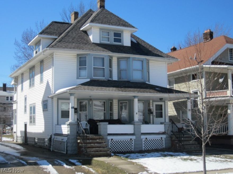 Nice Side-by-Side Duplex with Eat-in Kitchens & Appliances.  Updates include new roof, wood floor redone, ceramic tile in kitchen, updated bath, neutral décor, vinyl siding.  Each unit has 3 bedrooms w/additional partially finished 3rd floor for extra living space.  Units also have separate basements! Great for rental or owner occupancy.  Call for Easy Showing!  Rents could be higher!