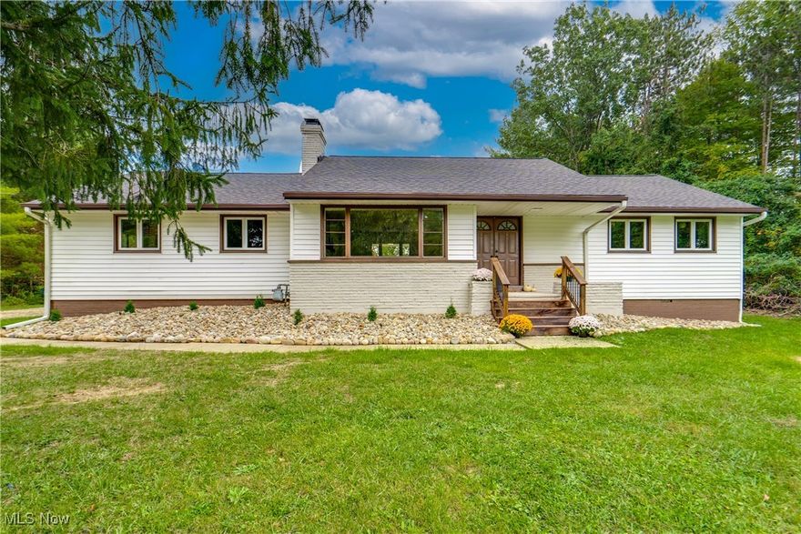 Get ready to fall in love with this beautifully updated 3-bedroom, 2 full bath ranch nestled on a serene 2+ acre lot in the heart of Medina!
The inviting living room is a true centerpiece—featuring a wood-burning fireplace with classic brick surround and mantel—perfect for cozy evenings or entertaining guests.
The brand-new kitchen boasts modern finishes, ample cabinetry, and a breakfast bar that opens to a large, light-filled dining area. From here, step through the sliding glass doors to your private backyard oasis, complete with a deck, covered patio, and plenty of room to play, dine, or just enjoy the outdoors year-round.
Down the hall, you'll find three comfortable bedrooms and two completely renovated full bathrooms, offering space, style, and privacy for everyone.
You'll have peace of mind for years to come with recent updates including a new roof, furnace, central AC, and electric hot water tank.
Don't miss out! Schedule your showing today!