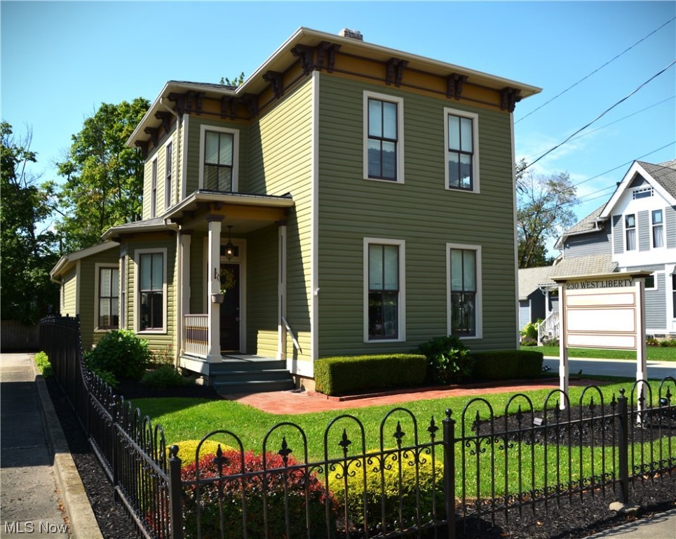 Beautifully updated, inside and out, 1880 colonial. Only two blocks from the Medina Square. Zoned as multi use. On the first level there is a living room with a fireplace, an eat-in kitchen with plenty of cabinets, a master bedroom, two additional bedrooms and two full baths. One bathroom has a jetted tub and shower. The second bathroom has a shower and -- to stay with the motif – a claw foot tub! There is also a separate laundry room with washer and dryer. The second level has two additional bedrooms, plus another full bath - also with a shower and a claw foot tub. This home was previously used as a single-family residence, and prior to that, as a bed and breakfast. It is currently used as an office building. This is a once in a lifetime chance to own such a well-appointed and versatile turn of the century building, so close to the square with the restaurants, the beautiful Medina gazebo, and the entertainment that occurs on the square throughout the year. The versatility of this