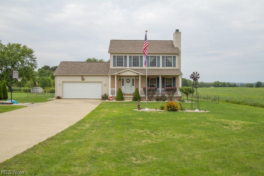 Country living at its best...6 acres, Louisville schools AND a newer home.  The open concept home features a spacious family room with wood burning fireplace, eat in kitchen with island and pantry.  First floor laundry and half bath are great features as well.  Upstairs the master bedroom has a walk in closet and attached master bath.  Two additional bedrooms and another full bath complete the second floor.  The basement has 10 foot ceilings and could easily be finished for additional  space.  Enjoy quiet evenings on your front porch or on the beautiful new deck off the back of the house.  The fenced backyard and shed will also come in handy.  The nicely landscaped home and yard sit on approximately two acres with the rest of the acreage extending behind.  A home warranty is included in the purchase.  Move right in!