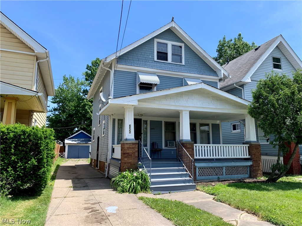 Welcome to this 3 Bedroom Single Family home in West Cleveland with large freshly painted kitchen, spacious dining room and living room. Second level has 3 bedrooms with a large bathroom and the third level could be finished for another large bedroom/ an office / or extra living space. This well loved home welcomes you with a wide front porch and smaller porches in the back on first and second levels. This home was repainted inside and out in the fall of 2017 and the kitchen was freshly repainted again May 2021. Large backyard with a long drive. One car functional garage, will have new man door and a new window they are in the process of being installed. Most windows replaced 6+ years ago. Furnace and hot water tank replaced around 5 years old. Conveniently located near schools, shopping and highway access and transportation. Two blocks away from Almira Elementary School. Good tenants are on month to month, Rent is $750 per month. Contact Agent to schedule a private showing...