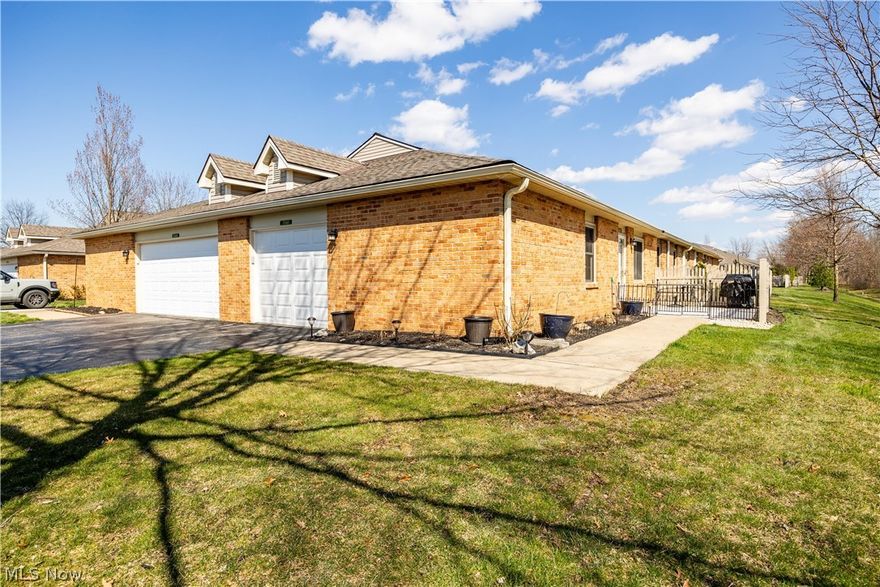 Welcome to your serene oasis in North Ridgeville! Nestled in a private enclave, this charming two-bedroom, two-bathroom condo boasts a bonus room and an attached one-car garage that offers additional storage space. Enjoy the tranquility of the lush
green space and trees from your private side overlooking. Step inside to discover a beautifully updated interior featuring new windows and fresh paint throughout. The spacious kitchen comes fully equipped with all appliances (newer refrigerator), making
meal preparation a breeze. Relax and unwind in the master suite, complete with an attached bathroom featuring a walk-in closet. Outside a new patio beckons for al fresco dining or lounging in the sunshine. As part of the community, residents have access to
fantastic amenities including an inground pool, party center, and an exercise room. Additional updates include newer garage door/opener, front door, and washer/dryer. Don't miss out on the opportunity to make this peaceful retreat your new
home!