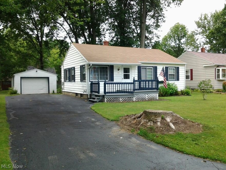 This is one of the warmest cutest ranches you will find. In excellent condition to boot!! Newer roof, hot water heater and more. Nice attic, double hung windows. Patio off garage with electric outlets, plus garage add-on. Basement is studded so walls can easily be added for lots more living area. Private back yard with large shade trees.