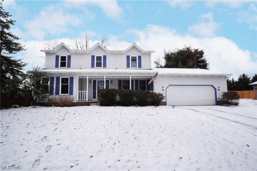 Nicely appointed colonial in Steeplechase subdivision. This home offers 4 bedrooms, 2 full and 2 half baths. The foyer is 2 story with hardwood flooring. Wonderful floorplan boasts an oversized family room with brick raised hearth, gas logs, built-in cabinets on both sides of the fireplace and is open to the large bayed kitchen and added eat in space. There are French Doors opening from the family room to the formal living room. The kitchen offers a breakfast bar, range, dishwasher (11/23), refrigerator (20 or 21) and microwave. Off the kitchen is a drop zone/mudroom that leads to the garage, first floor laundry room (with washer & dryer - 9/23) and a door leading to the rear deck. The Vaulted ceiling in master bedroom adds the open and spacious feel along with soaking tub & separate shower in the master bathroom. The finished lower level has several areas for additional usage/entertaining as well as a half bath. There is a large unfinished area for extra storage. The deck has wisteria draped over a Pergola and an area that is uncovered.  The Roof was replaced in 2020 & also the skylight in the master bath in 2020. Glass block windows in the basement. Leaf filters were added to the existing gutters in 2017.The garage door was replaced in 1/24. The 2nd floor windows were replaced in 2017. An existing home warranty is being offered by the homeowners.