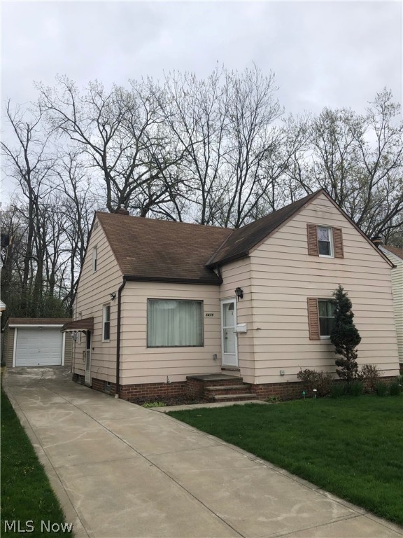 Long time owner of well maintained, clean and ready to occupy 3 bedroom bungalow. Two bedrooms and a full bathroom on the main level and one bedroom and half bathroom on the second level. Tons of storage on the second level which includes a cedar closet, tons of built-ins, large closets and built-in desk. Hard wood floors under the first floor carpet. Updates include vinyl windows in 2010, glass block windows, roof approximately 25 yrs old, driveway 2015, furnace 2018, and appliances approximately 7 yrs old. Come see this charming home with a 1 1/2 car garage and extra concrete pad. Home backs to Stafford Park, conveniently located between 480 and 271. Don't miss out!