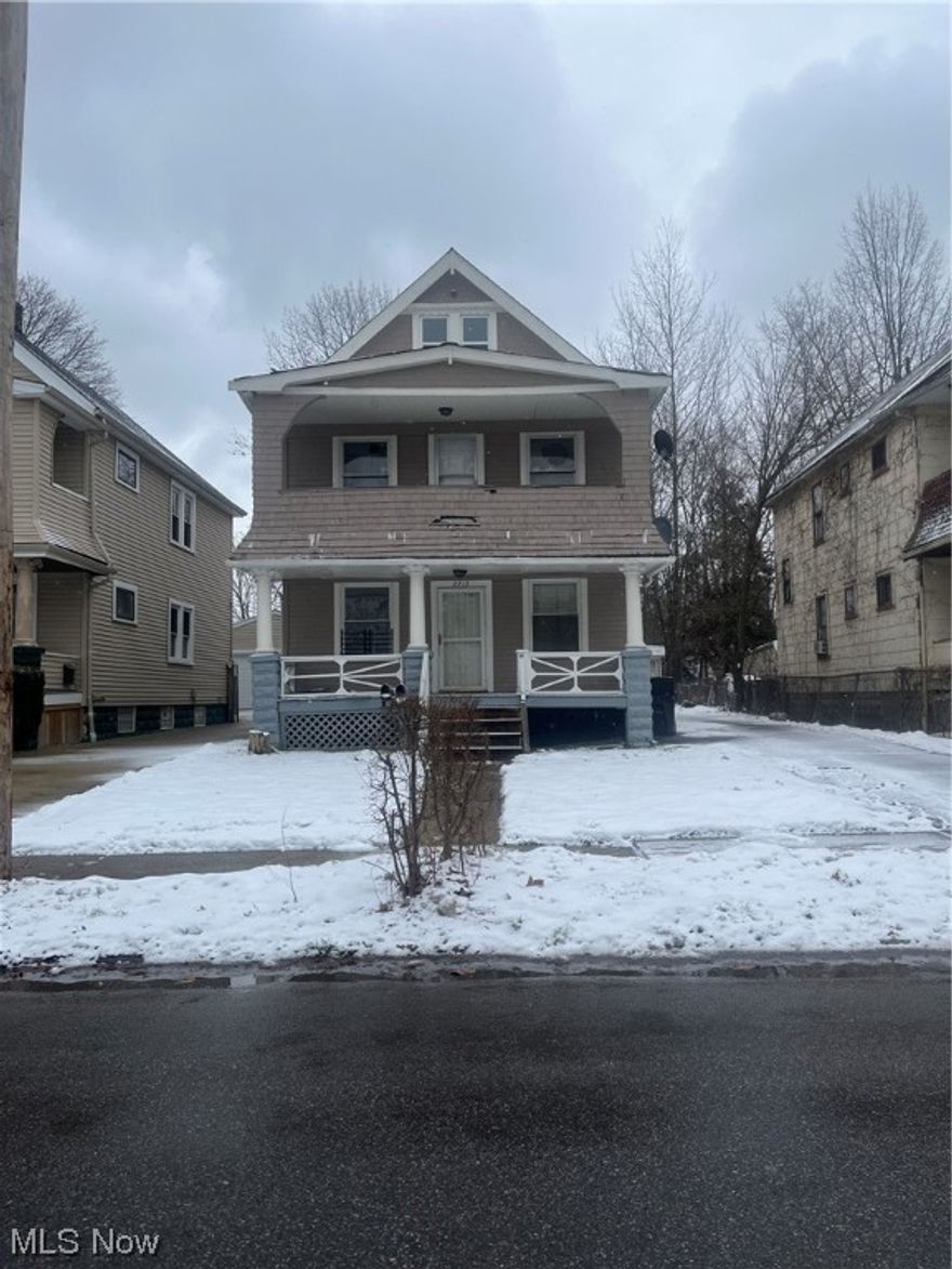 Near Shaker Square, Here’s a nice 2-family with finished 3rd floor w/full bath**Newer windows**Newer laminate flooring in kitchen and bath on 1st floor**2nd & 3rd floor were rented together as 3 bedrooms 2 baths**Updated electrical and plumbing**Front and rear porches**Lead certification completed**VACANT-Easy to show**SARO