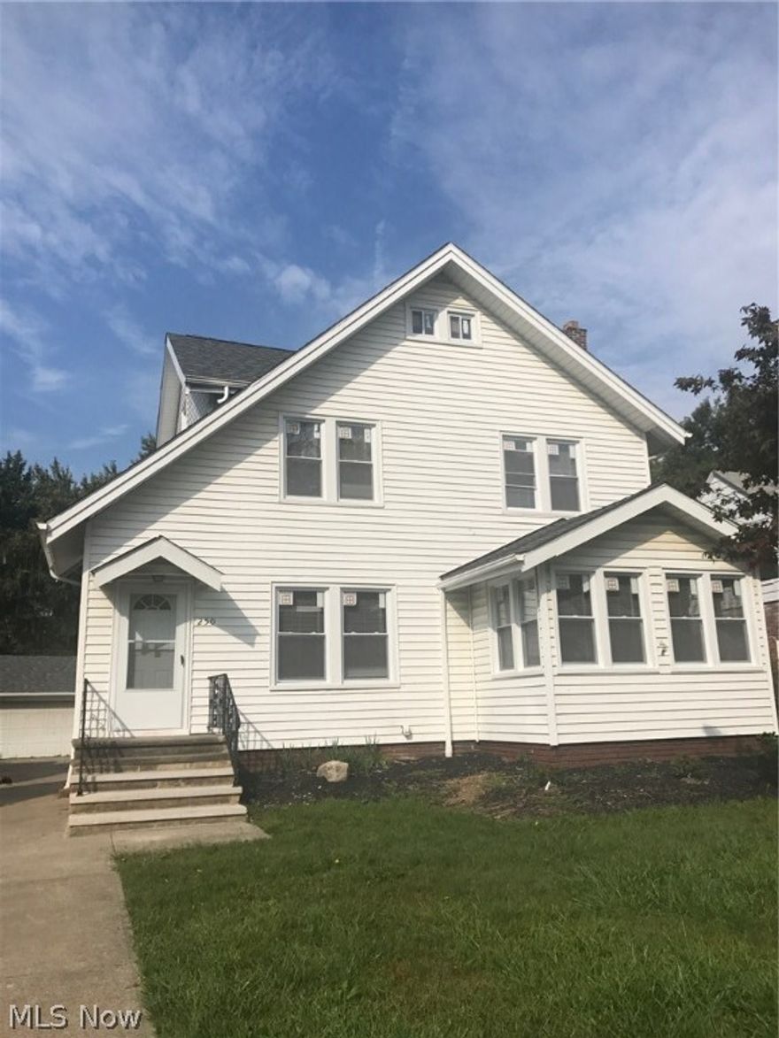 This beautifully remodeled Euclid colonial is ready for new owners.  Enjoy over 1600 square feet of living space plus added rec space in the bedroom.  The first floor is open and flows well and features old world architectural details combined with restored hardwood flooring, white trim and moldings, a brand new kitchen and sunroom. The bedrooms are all spacious and share a fully remodeled bath with custom tile work.  The finished basement adds extra living space and the full basement bathroom is an added convenience.  The lot is extra deep and you are sure to enjoy low maintenance living for years to come with a new roof, new windows, new hvac, gutters, updated electrical and brand new appliances.