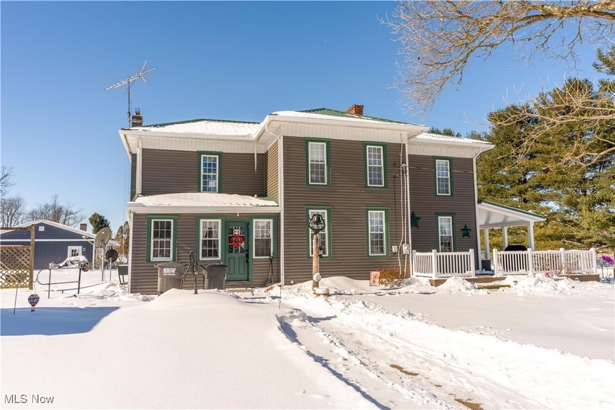 If you're looking for a fully updated farmhouse with two barns, an historic smoke house, and two acres ready for your dream to come to life, this is YOUR paradise! The seller's father-in-law was also the original owner and builder of the home. Updates include: roof (2019), siding (within the last 6 years), 6-inch gutters (2025), partially-covered wrap around porch (2023), luxury vinyl plank waterproof flooring throughout the first floor (over the last 5 years), updated bathrooms, newer vinyl windows, new paint throughout the first floor, original woodworking, original built-ins... AND MORE! Schedule your showing ASAP as this one will not last.