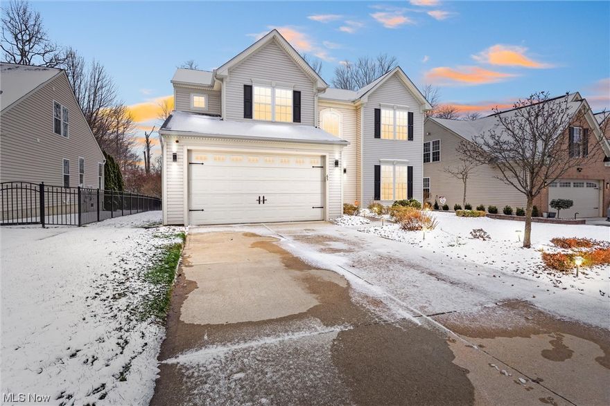 In a very sought after area Liberty Greens development pride of ownership speaks loudly with this remarkable Colonial. Exterior features include long and wide driveway, sprinkler system, two car attached heated garage, trex deck with Pergola, storage shed, firepit and wooded private backyard. Entering you will notice immediately the mesmerizing chandelier, a soothing palette of neutral paint colors and an open-concept layout that connects seamlessly. Light chocolate laminate flooring leading to the kitchen and dining area. The sizable kitchen is a culinary haven. With an abundance of white cabinetry, mosaic backsplash, wrap around countertops and kitchen island with barstool seating. Perfect for entertaining and cooking enthusiasts. The living area boasting in size with 20 ft plus vaulted ceilings leads directly to the morning room. Floor to ceiling tinted windows this is the perfect spot to enjoy your morning coffee as you watch the sun rise. A very modern black rod iron banister leads to the second level with all three bedrooms The master being grand size with a cozy sitting area, walk in closet and connecting master bath with double sink vanity. The lower level has endless possibilities. Already with indoor/outdoor carpet you can create your finishing touches. Maybe
entertainment area or kids' playroom. It is also plumbed for an additional bath with plenty of storage. More awesome features include first floor laundry, new carpet throughout, half bath on the first and additional full bath on the second, custom window treatments, exterior front lighting, all kitchen appliances included. Family friendly neighborhood where you can watch the kids play football, flying kites and playing tag in the gazebo area. Close to freeway access and Riverside school district. A home and neighborhood all in one is truly a gem to be had. Also, there are many fine furniture pieces will be included to the new buyer. Set up your private showing today!