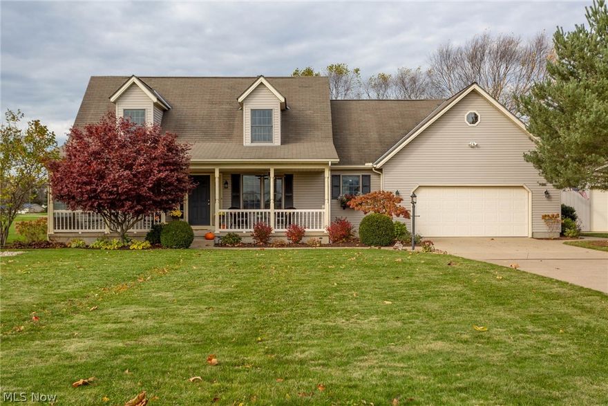 Striking cape cod curb appeal complete with a full front porch & attractive landscaping! This original owner home is nestled on 1.85 acres with Metro Parks owned property on each side! Located in Carlisle Township (at the most northern border of the Lagrange zip code) placing you just minutes from RT 10/480 access. Enter a spacious & inviting great room w/tall ceilings & gas fireplace! Neat & clean interior! FIRST FLOOR BEDROOM SUITE with private full bath & walk-in closet. Eat in kitchen, appliances remain. Walk-in closet/pantry off the hallway. Upstairs there are two spacious bedrooms and a full bathroom. Walk-in bonus room off of bedroom #3 PLUS a walk-in attic, the perfect space for your seasonal storage! Basement is partially finished with a HUGE laundry room with ample counters/cupboards and a folding station. Washer/dryer stay. Oversized 2 car attached garage PLUS a 24x32 detached heated pole building. Bonus parking pad behind outbuilding is perfect for RV/Boat etc. Pretty views
