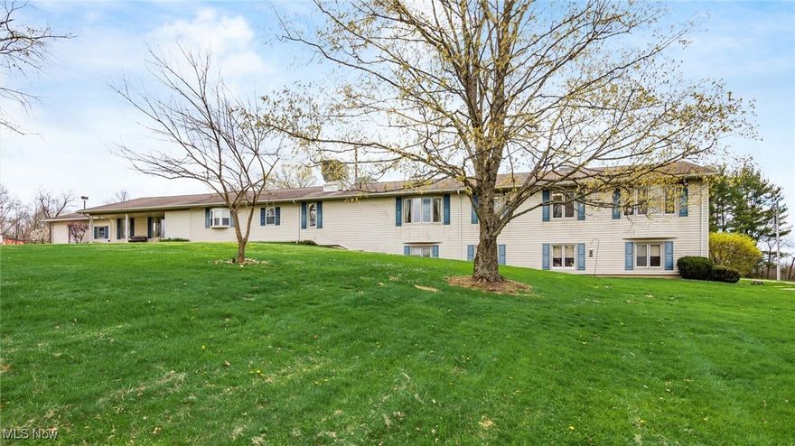 Sprawling office space available with nearly 8 acres.  Features a nice mix of private office, large conference/group rooms and multiple restrooms throughout (including 2 handicap accessible) Property is located in un-zoned area of Guernsey County, so could be converted to many possibilities including multi-family, group home, or would be an excellent location for a business that is needing office space with a laydown yard. Lower level is completely finished. Sq. ft is approximate. 
Current owner is tax exempt. New taxes will be established.  Property is occupied until the end of June 2025.