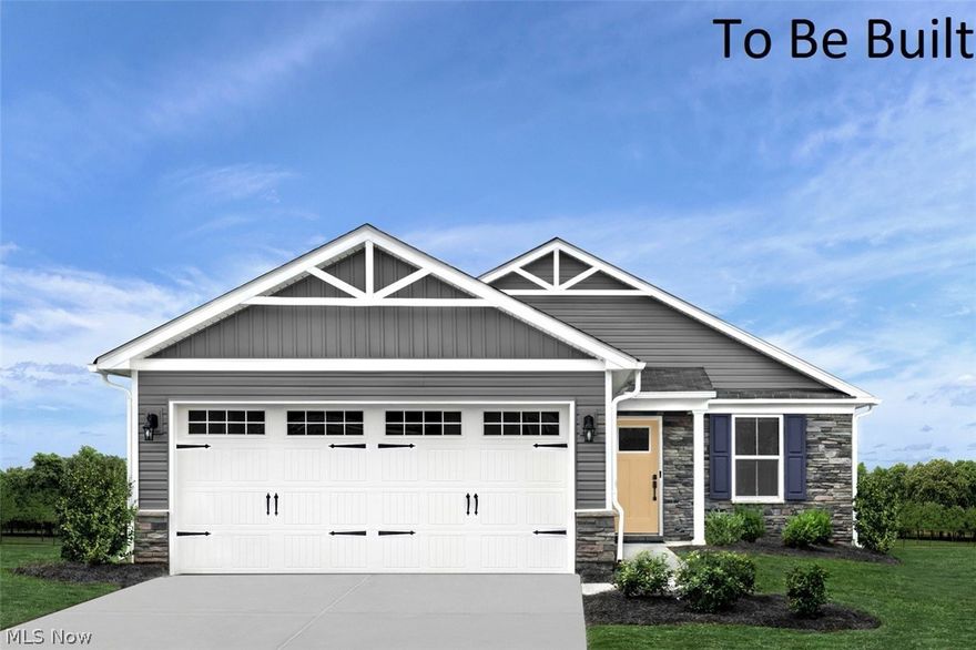 Brand new ranch with an open-concept floorplan, Laundry just steps from the owner's suite, and less maintenance with lawn and snow care included. To Be Built. Photos for representation only.