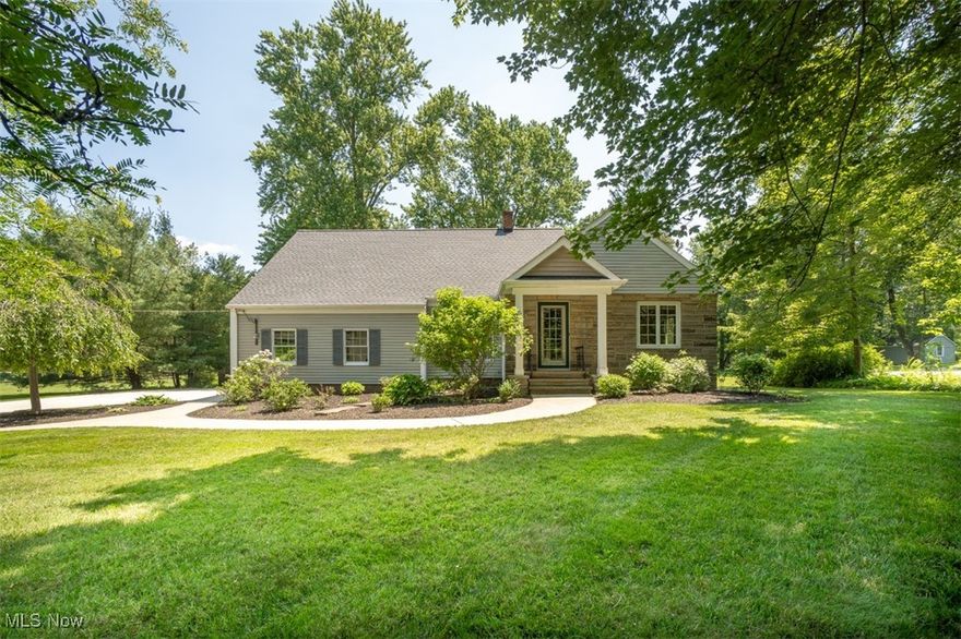 Immaculate! Move in ready! Highly unique home in the heart of Orange Village; updated three-bedroom, 2 ½ -bath home offering an array of impressive features. Ideal for entertainment, the family room is the focus of the first-level open-floor plan with vaulted ceiling, large windows for maximum light and beautiful views; plus, a wood burning fireplace adding warmth on chilly nights.  First floor master bedroom with walk in closet located next to partially accessible bathroom (3’ entrance; walk in shower with bench). First floor laundry, dining room and breakfast nook provides practical and efficient living. The second floor includes 2 bedrooms, full bathroom and bonus room; ideal as a studio with good natural light. Storage space is abundant with 3 attic areas easily accessible from the upstairs and garage.  This home includes a walk-out basement (partially finished) and a 2 car garage. Recent upgrades include a new roof (2023), driveway (2022), HVAC (2023), garage door (2023) and newer appliances. A side entrance brings one into a versatile den which could work as an office, library or work out room, providing ultimate flexibility.