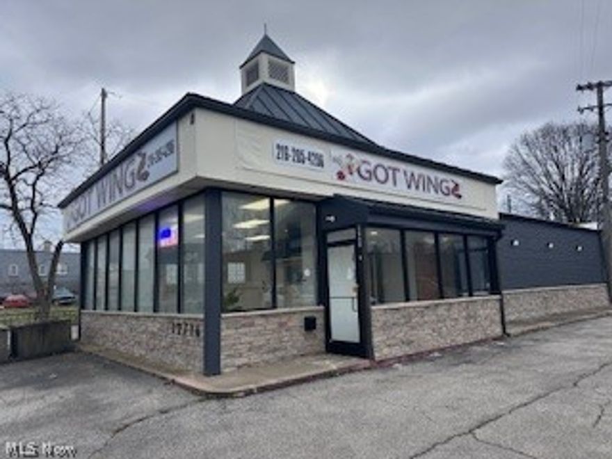 Turnkey restaurant opportunity offered as-is. 1,728 SF building on 0.27 acres located near Shaker Square, Buckeye, and the Van Aken District with convenient access to the Opportunity Corridor, I-490, and I-77.

Recently renovated with new commercial kitchen equipment, including fryers, grill top, and code-compliant hood system. Numerous updates throughout the property including new boiler, updated plumbing, some electrical improvements, new countertops, flooring, sinks, faucets, and updated restroom fixtures.

Additional improvements include refurbished refrigeration units with new compressors, serviced rooftop AC with new control board, resealed roof, new drop ceilings, alarm system, interior and exterior paint, exterior lighting upgrades, and dining area furnishings including tables and chairs.

Extensively updated restaurant space ready for immediate operation. Ideal opportunity for owner-operator or investor seeking a fully prepared food service location.