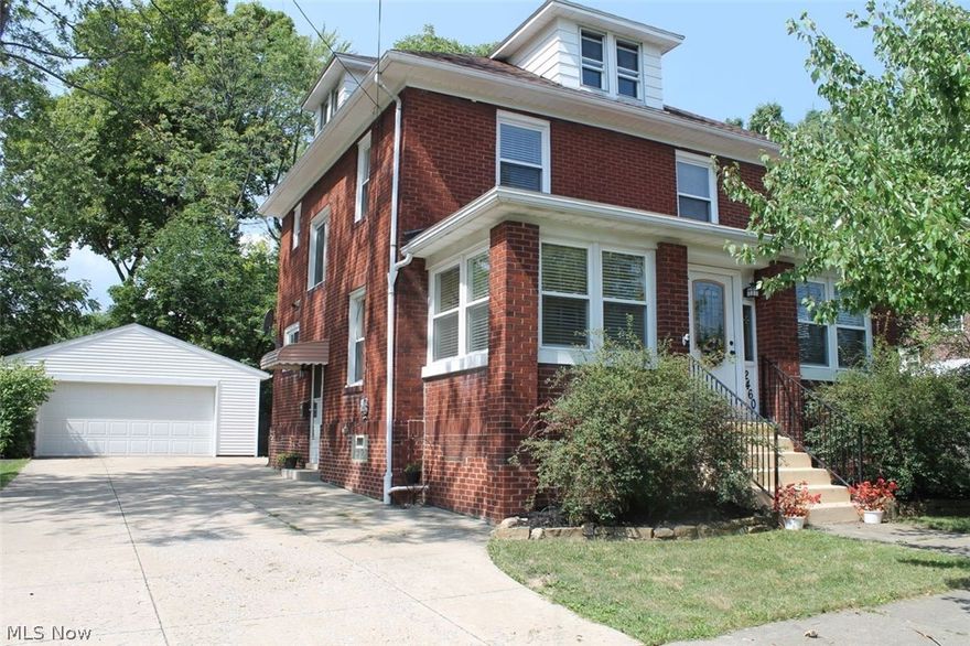Gorgeous Five Bedroom Brick Colonial with First Floor Master!  Wow this home has it all!  Nicely updated kitchen in 2014 with granite counters, tile backsplash, and a nice large under mount sink.  Beautiful custom built kitchen cabinets with pullouts along with custom made builtins in the dining room and family room; you will find custom builtins throughout the home. First floor master Suite recently updated in 2015 with a nice large tub.  Upstairs you will find four additional  nice sized bedrooms complete with custom molding, ceiling fans in every room along with hardwood floors in all the bedrooms except the 3rd floor bedroom. Going up to the third floor there is a huge bedroom with built ins, this room has so many possibilities! All windows have been replaced with vinyl double hung windows and all moldings in the house have been replace with custom moldings..  Exterior was tuck pointed within the last five years along with a new roof including the 24x24 garage which has a drain.  H