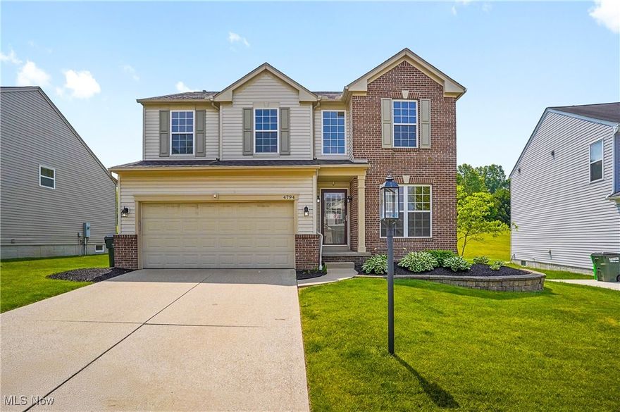 Don’t miss this chance to own a 4-bedroom, 2½-bath home in Calls Farm. The original owners have kept it in excellent condition, making it move-in ready. The front foyer has refinished hardwood floors (May '25). To the right is a versatile room. To the right of the foyer is a room that can be used for various purposes. This floor has LVT flooring. Walking to the rear of the home you will see the great room with a corner gas fireplace (with remote & recently serviced) and LVT flooring. A wall of windows offers natural lighting into the room. Across from the great room is an open kitchen with a center island, lots of cabinet/counter space, pantry closet, refinished hardwood flooring (5/25) and Stainless Steel french door/bottom freezer, gas range with 2 oven doors, microwave and dishwasher. There is a FF laundry room with ceramic flooring and to complete the first floor there is a half bath with LVT flooring. Upstairs you will find 4 bedrooms with LVT flooring. One of the bedrooms has a full closet organizer that allows extra storage. The Primary bedroom has a vaulted ceiling with ceiling fan/light, a huge walk-in closet and a large bathroom with dual sink vanity, newer faucets & tile above the shower enclosure. All bathrooms have newer toilets. The basement provides approximately 440 s.f. of entertainment space with Owens Corning wall system (on 3 of 4 walls) and LVT flooring. The backyard is designed for outdoor enjoyment, featuring a paver patio overlooking a water feature with a waterfall and bridge leading to a firepit area. It’s professionally landscaped and backs up to green space with easy access to walking trails. The roof was replaced in 2024, and the AC is newer. Security cameras are installed over the front door, garage door, and back patio door.
