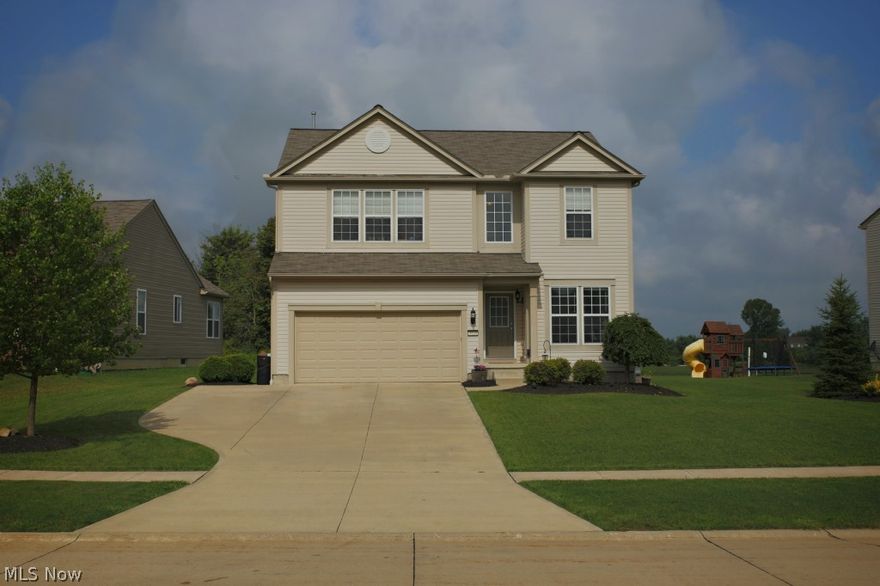 Attractive, functional 4 BR, 2 1/2 bath colonial on beautiful setting. Rear pond view with patio and meticulous lawn. Kitchen offers sizable dinette, center island, pantry closet, and ALL appliances. Family Room features a gas FP with attractive mantel and wood surround. Double doors on 1st flr. lead to organized family den for homework/arts and crafts. First flr. laundry rm w/ storage cabinets/ shelving. Wide 2nd floor hall with ample sized BR's and "closet systems" in all closets. 17x16 Master Suite with walk in closet; private bath with separate shower, soaking tub and double sinks. Lower level features a media area for movie nights, children's play section( can also be exercise or hobby area), dad's Man Cave and storage/utility area. Extra-wide drive to park 3rd car. Neutral colors, smoke and pet free, several builder's extras such as solar attic fan, ceiling lights, H&C water/utility tub in garage and wainscoting in 1/2 bath and more. Plus Home Warranty provided by sellers!