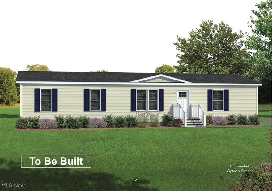 Why settle when you can have everything brand new—at an unbeatable price—in the highly sought-after city of Kirtland? Welcome to Eagle Mobile Home Park, perfectly located near the beautiful Holden Arboretum and just minutes from local parks, shopping, and everyday conveniences—yet tucked away enough to enjoy peace and quiet. Wow! Check out this flexible floorpan! This beautifully designed 3-bedroom, 2-bath home offers modern comfort allowing you the choice of a family room in addition to the living room area or if you prefer that space to be a 4th bedroom instead of a family room. Add an island if you would like. Who knew you would could get this amount of space and customize it for such a great price?! Enjoy the open-concept layout that seamlessly connects the eat-in kitchen to the bright and inviting living area.  This homes lot backs up to the woods, giving you extra space and added privacy—perfect for those who appreciate a touch of nature. With a smaller outdoor footprint, you’ll spend less time maintaining and more time enjoying your days. Pets are welcome, and park rules and application are available for review online. Please note: All offers are subject to park approval. Schedule your private showing today or call for information on additional floor plans and available lots in this great community!