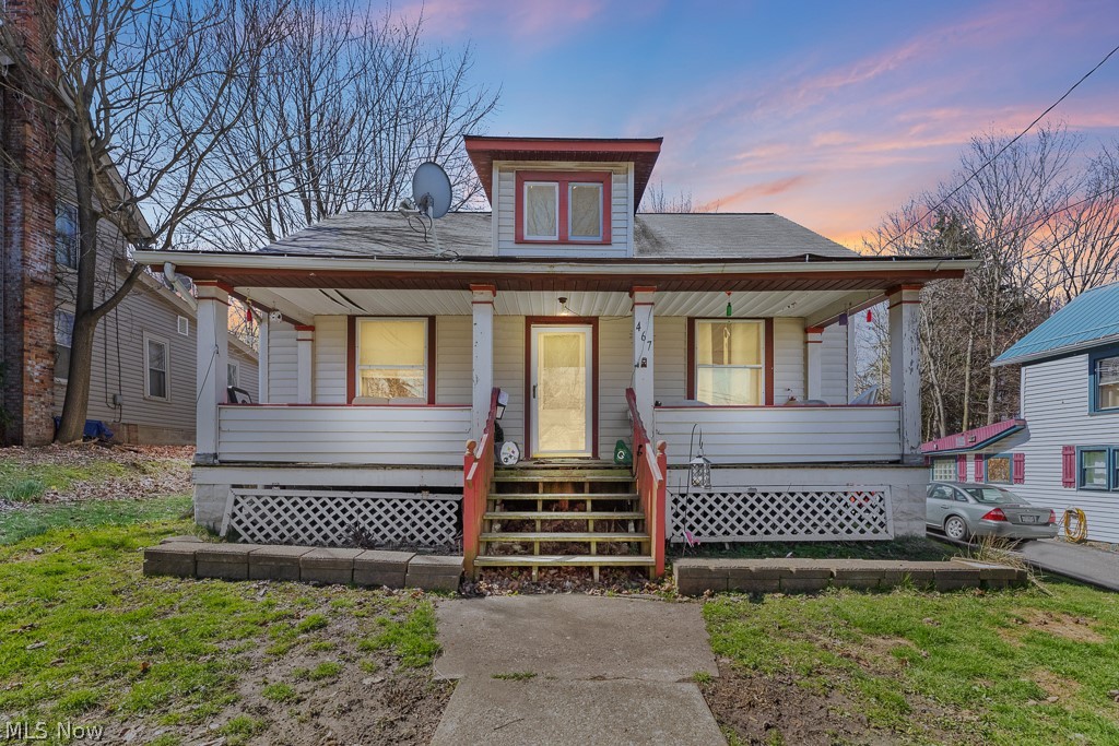 Welcome to this great opportunity as a investment property! Walk into the back door into a enclosed back porch into the kitchen with new flooring done in 2022. Off the kitchen is full bathroom with tile flooring, you can then enter back into the kitchen or can access one of the bedrooms from the bathroom also. Two bedrooms are on the main floor. Nice sized living and dining room with hardwood floors. Walk upstairs to a large third bedroom that can be a bedroom or an office. Basement is not finished has a shower head, washer/dryer in basement. Hot water tank was done in 2016. Furnace is unknown. 100 amp electric box. The driveway is shared but you can access from the alley in the back to have it more private. Shed is on this property.