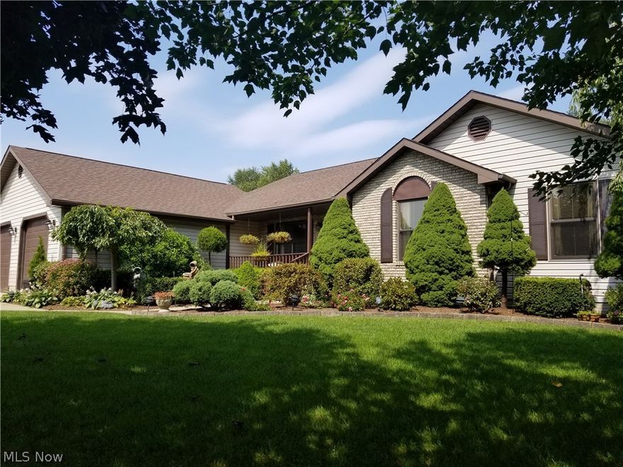 Absolutely superb 3 or 4 bedroom 3.5 bath modern ranch style home featuring a fantastic custom granite kitchen, great room with 12+ foot ceilings and gas fireplace, sun room with direct access to the truly outstanding fenced rear yard with in-ground pool, hot tub and plenty of entertaining space. Formal dining room, master bedroom with walk-in closet, master bath with jacuzzi style soaking tub, dual sinks and private walk-in shower area. Finished basement offers additional living space including a full bath, office and possible 4th bedroom. 1st floor laundry, 2 car attached garage and beautifully landscaped! You're certain to come away from this one highly impressed!