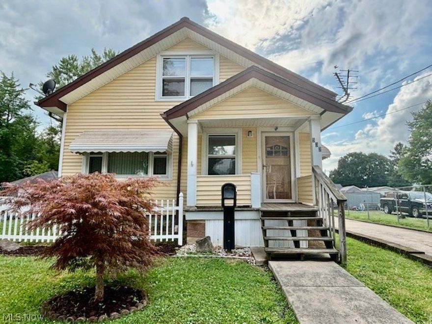 Perfect potential to make this Cozy vinyl sided bungalow your Home Sweet Home! Large eat-in kitchen with all appliances, sky light and plenty of cabinets and counter space. Inviting light and bright living room with parquet flooring. 1st floor master bedroom. Also 1st floor full bathroom. 2nd bedroom is located upstairs and needs some finish work.  Full unfinished basement with glass block windows. There is also an unfinished room on first floor that can serve for multiple uses. Sunroom and covered patio. Fenced in yard with shed. Nice and well desired 3 car garage built in 1987. Home needs some TLC but is definitely worth a look.   1 Year Home Warranty is added for extra peace of mind! Priced to sell Quickly!