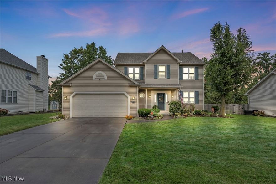 Welcome home to your new, meticulously cared for, original owners home in the highly desirable Villages Of Lakeside neighborhood! Move right into your forever home and enjoy all around custom and newer updates throughout! All areas have been updated, serviced and well maintained! Step into the light and bright entryway with a fresh neutral staircase! The first floor features a Great room with vaulted ceilings, a centerpiece gas fireplace with ventless fireplace insert/thermostat remote and custom mantel. Eat-in kitchen with sleek granite counter tops, pantry, built in additional desk area adding plenty of extra cabinet space. Formal dining area flows into the cozy living room, perfect for dinners, weekend brunch or kids space. Newly updated, large, Main Floor laundry room with built-in cabinets. The upper level features a spacious owners suite and three additional generous sized bedrooms. Owners suite features two closets-one walk in, recently updated bathroom featuring a skylight with a screen ventilation option. Full, large basement to complete your home theater or kids play room, soft carpeting throughout, built in desk and plenty of lighting. Tankless water heater -2020, Aprilaire HVAC -2017. Sprinkler system with a separate meter (no sewer charge), front gutter guards. Entertain guests/family both indoors and outside! Step out back from the kitchen sliding doors onto the large deck with added lighting, retractable awning, along with stamped patio for plenty of space to sit and relax. While relaxing, enjoy the shade of the awning, wiring for speakers and gas line set up for grill/ fire pit! The expansive yard backs up to neighborhood common area, no neighbors behind! Well cared for green space, neatly landscaped mulch beds and a recently painted/re-sided shed. Plenty of storage both inside and out! Enjoy a family friendly neighborhood with a pool, splash pad, tennis courts/pickle ball, and pavilion. Extremely favorable location near highways, parks and shopping!