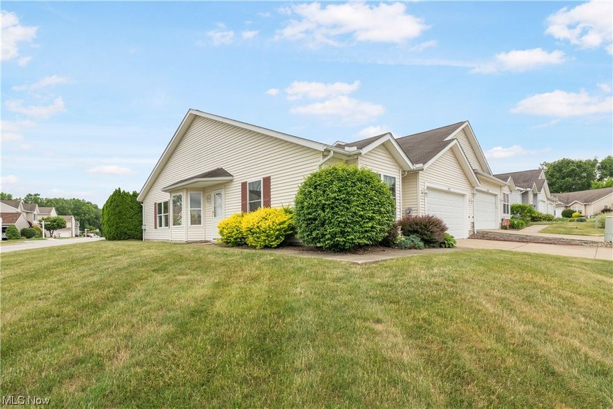 One owner Ranch condo in prestigious Brittany Pointe. Cathedral ceiling in Great Rom. Kitchen, dining room and foyer entry. Master bedroom with vaulted ceiling, full bath and large walk-in closet. 2nd Bedroom vaulted ceiling fan, large closet and window seats. Large laundry room, spacious garage, lots of storage. Private cement patio. All appliances stay including washer and dryer. Perfect spot for retirees or 1st home buyers!!!