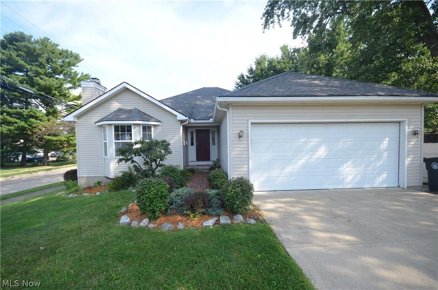 Young Custom built Ellet ranch- walk to new Ellet High School (Scheduled for Fall 2019 opening), Athletic Fields & more. Foyer entry w crown molding & hardwood floors leads to the sprawling great rm where hardwood floors continue- crown molding, floor to ceiling granite & marble gas fireplace plus a bay window complete with window seat & recessed lights. Giant eat in kitchen featuring a massive island w breakfast bar, raised panel cabinets, recessed lights and a large bayed eating area & pantry closet. Out back there is a covered deck & private back yard w vinyl privacy fence & arborvitae. 1st Floor Laundry w vinyl wood flooring, closet & utility sink- conveniently located off of the garage for mud room usage. Large Master Bedroom w vaulted ceiling, ceiling fan & massive walk in closet. Updated Big full bath w big vanity w drawers & lg shower/tub. The big open hallway includes a spacious linen closet. Basement  full bath w shower, shelving & tile floor. The full basement also includes