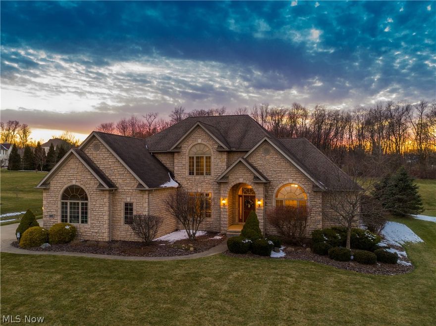 Outstanding architectural 1.5 story offering every amenity on 1 acre in Deer Valley Estates* Quality built with much attention to detail having 4BR/3.5BA, 3476SF (main level & up), 1st floor master, 3 car side load garage & full unfinished basement with access to garage* Starting with the arched entry into the 2 story foyer with palladium window, crown & ceramic floor* Vaulted den with French doors off of foyer* Formal dining with tray ceiling beautifully accented with crown molding & chair rail* Fluted pillars around 2 story great room with wall of windows, built ins around gas log fireplace, fan & crown* 1st floor master with access to patio, walk in closet & master bath with jetted tub, double vanity, shower & private lav* Maple kitchen with granite, stainless appliances (microwave 1 yr., double oven, gas burner top, dishwasher & disposal), roll outs, pantry, bayed eating area with access to patio, crown & ceramic floor* 1st floor laundry with cupboards, sink & ceramic floor* Half b