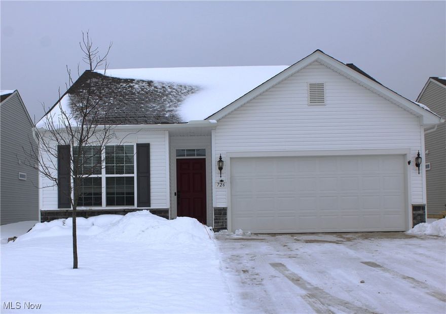 55 and older lifestyle community with club house, pool, walking trail, green spaces. Monterrey model with the following upgrades. tra Tiled master bath, vinyl plank flooring, extra wide driveway, upgraded landscaping in rear with larger patio partially covered and extended and gas line added in rear. Upgraded cabinets, trim and doors, accent lighting in kitchen, Hot water in garage with pull downstairs to attic. Sprinkler system, and extra outside outlets, Appliances and wall mounted TV's can stay.