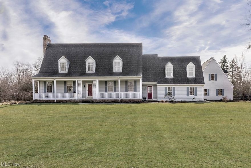 Spectacular 7+acre horse property & stunning & stylish updated cape cod. The charming front porch leads into the 2 story entry w beautiful hardwood floors that continue thruout the 1st floor. Grand great room w stone front fireplace & sliding doors overlooking the private patio & acres of land. Open dining room w designer wallcoverings & detailed trimwork. The 2021 updated white & bright gourmet kitchen features:custom cabinetry, quartz counters, tile backsplash, spacious island, & stainless appliances. Back hallway w extra front entry & spacious mudroom/pantry w built-ins. A private office w built-in bookcases & remodeled powder room complete the 1st floor. Walk the open staircase to the 2nd floor w newer neutral tone carpet in all bedrooms. The primary bedroom suite features a walk-in closet and updated glamour bath w free-standing soaking tub, tiled shower & double sink vanity. Walk down the hallway to 2 remodeled bathrooms w tiled floors & walk-in showers w glass doors & 3 spacious bedrooms. The x-large 4th bedroom was a converted bonus room w 2 closets added - making it a great guest suite option. The conveniently relocated laundry w built-in added storage completes the 2nd floor. The large partially finished lower level has dropped ceiling tiles w lighting providing a perfect play/game room and plenty of storage. Other Seller completed improvements include: added extra 2 car detached garage; garage heater; added solar panels system; replaced outside deck w paver patio & added pergola; newer water filter system; replaced well pump; newer tankless hot water tank; recently painted & added LED lighting inside & out; replaced door knobs/hinges; added plantation shutters; installed all weather pasture & added a manure shed/pit; professionally landscaped property including
grape vines, raised beds, and pear, apple, fig and paw paw trees. A superbly maintained and well-loved home & land. A truly amazing horse & farming property ready to call your new home sweet home.