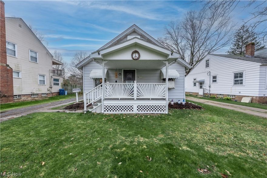 Great opportunity in Fairview Park! Cute & cozy 2 bedroom home with massive garage (originally built for RV storage) on a huge lot!  Kitchen was remodeled in 2010 & has a nice tile backsplash & a gas range. The fridge, located in the mud room was replaced 2023. Kitchen is open to the dining room which has a built-in cabinet.  The bathroom was remodeled in 2010 and has a replacement toilet 2022. Modern LVP flooring throughout the 1st floor. Hot water tank 2021. Some replacement vinyl windows. Nest thermostat installed 2023, furnace believed to be 12+ years old. The living room is cozy with built-in bookshelves. The newer window unit in the bedrooms cools down the whole house. Upstairs is a 2nd bedroom with tons of storage space. The upper door frame is not permanently installed & can easily be removed if someone prefers it open all the time. The garage is newer & perfect for those that have toys to store like motorcycles, boats, RV, Sport cars. Garage door entrance is 11'5" tall by 11'9