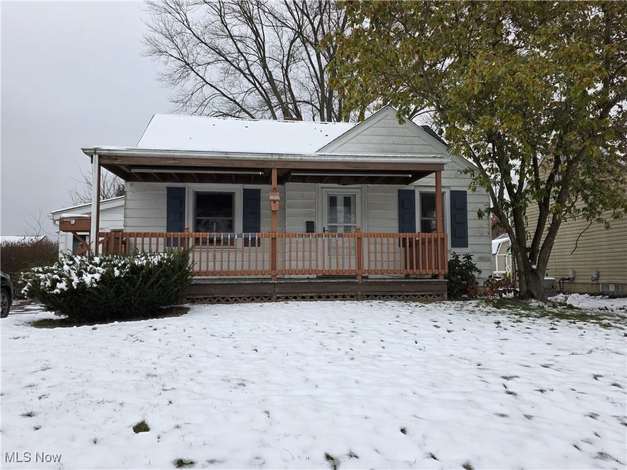 Fabulous opportunity to own a cozy bungalow in Massillon.  This home features a large covered front porch and a side enclosed patio.  It has a spacious back yard and an oversized 18 x 23 single garage.  Two bedrooms and the full bathroom are on the first floor. The third large bedroom is on the 2nd floor.  The partially finished basement features a bar and 2nd bathroom.  A little TLC and this could be your dream home.  Home is selling "as is", "no disclosures".