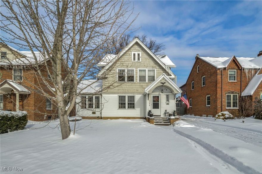 Classic Lakewood character on a quiet, highly desirable street with Metroparks access right at the end of the block. Lovingly owned by the same family for decades, this home showcases timeless details including custom solid cherry kitchen cabinetry, crystal doorknobs, original plaster ceiling medallions, built-ins throughout, hardwood floors and a cozy fireplace. The main level offers an inviting living room, flexible bonus space ideal for a home office or den, formal dining room, and a kitchen with a great layout and functionality. Upstairs features three bedrooms, a full bath, and a finished third-floor bonus space accessed by charming crow’s nest stairs. Great backyard space, fully fenced, storage shed and 2 car garage! All just minutes from Lakewood’s shops, dining, parks and easy travel.
