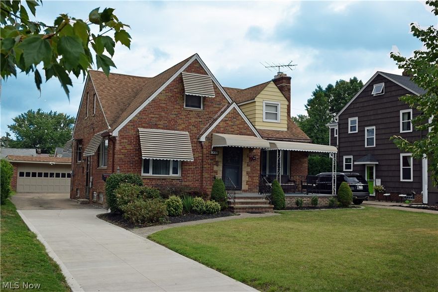 What a charming classic brick cape cod with lots of character!  A nicely sized bright bedroom on the main floor, cheery eat in kitchen, dining area with gorgous leaded glass built-in cabinets, full bathroom and a spacious livingroom.  Upstairs is 2 bedrooms and an updated half bath.  There is a full basement, 2 car detached garage, patio and covered front porch.  Don't miss this!