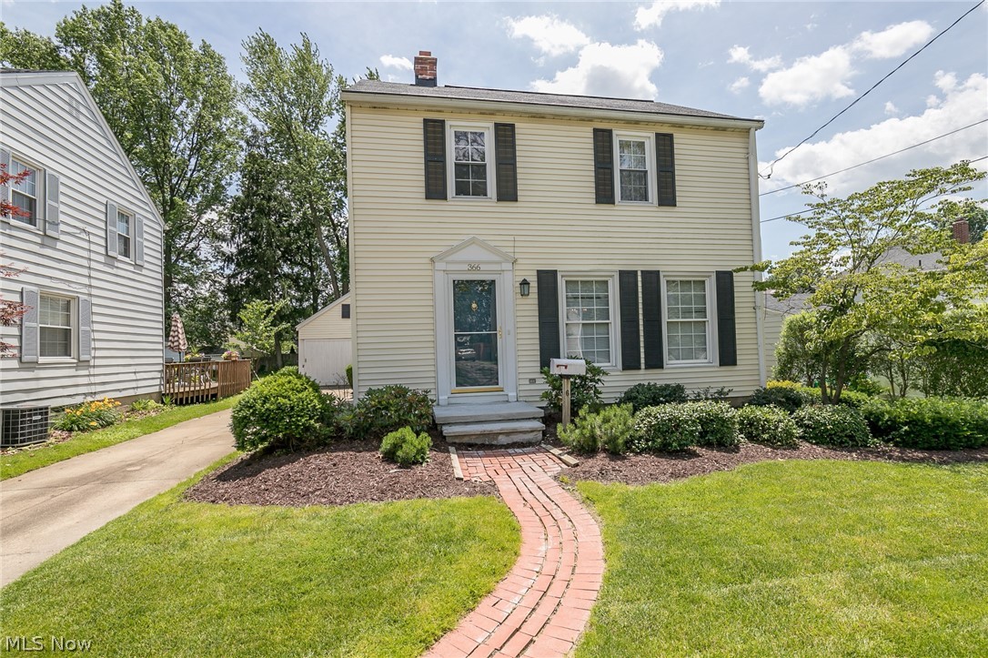 Welcome to this Colonial home in the heart of Cuyahoga Falls! This four bedroom 2 bathroom home has a beautifully manicured lot with a patio and space for a garden. The spacious living room gets plenty of natural light. The main level includes a large master suite with a beautiful tiled walk-in shower. Three bedrooms upstairs all have hardwood floors. The home needs a little TLC but has a great floor plan! Call for your appointment today!