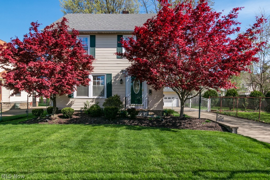 Welcome to this charming, updated, neutral & meticulous 3BR, 2BA Colonial within walking distance to Downtown Willoughby! You don't want to miss seeing this beauty! The first floor features an inviting foyer, gleaming hardwood floors, charming French doors, custom built-ins, updated kitchen with stainless steel appliances, quartz countertops, glass backsplashes, spacious dining room, sun-kissed sunroom, custom wood moldings! Second floor features three bedrooms with hardwood floors, a full updated bathroom, craft room with access to the huge walk-up attic for many storage options (or possibly 4th bedroom)! Full unfinished basement has glass block windows, newer hot water tank (2023), a separate laundry room and full bathroom! Vaulted sunroom walks out to the wrap-around deck to enjoy the fenced-in beautifully landscaped rear yard with two car detached garage and picnic area! This home has custom window treatments throughtout, automatic sprinkler system, timed exterior lights as well as motion sensored lighting on rear of home & seller is offering a 1yr home warranty! Don't miss all of the features of this beauty!