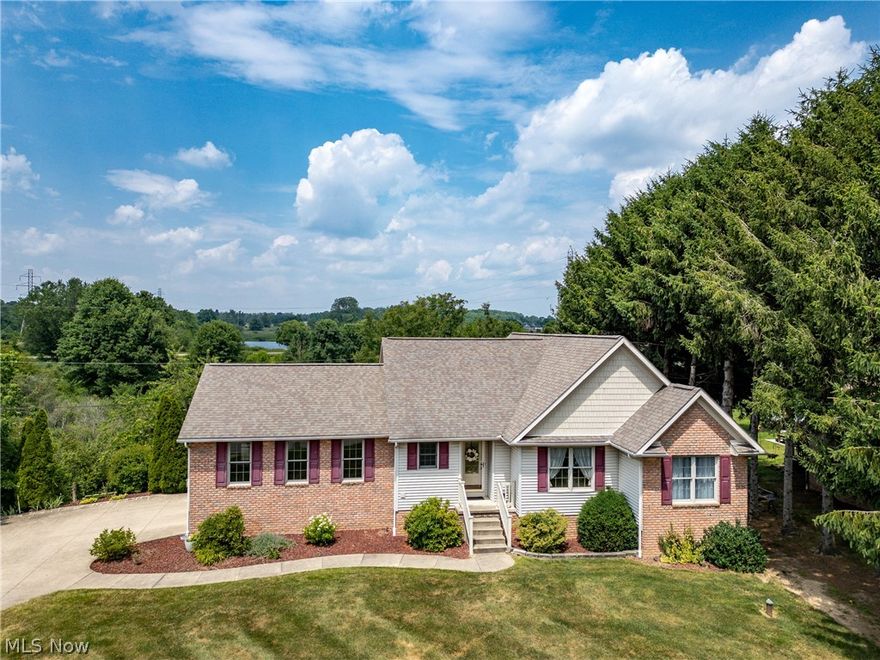 Magnificent Ranch Home w/Split Bedroom Plan. Welcome to this stunning ranch home that is sure to impress! As you step inside, you'll be blown away by the expansive great room, which boasts two 2' x 4' skylights that flood the space with natural light, and an inviting gas fireplace perfect for cozy evenings. The great room is spacious enough to accommodate a large dining room table, and also features an 11' x 13' dinette area w/new sliding glass doors that lead to a deck, offering a breathtaking view of the surrounding woods. The kitchen is a chef's delight, equipped with top-of-the-line Frigidaire appliances including a gas stove/range, electric oven in the kitchen island, refrigerator, dishwasher, & disposal. This well-appointed kitchen is perfect for preparing gourmet meals & entertaining guests. The primary bedroom is a private retreat featuring a large walk-in closet & ensuite bathroom with luxurious jetted tub, separate shower, & spacious vanity. Additionally, the primary bedroom has sliding glass doors that open to a private deck area, providing a peaceful spot to enjoy your morning coffee. The home offers a convenient 1st-floor laundry room & thoughtful split bedroom plan, with the primary bedroom on one side of the house & two additional bedrooms with a full bath on the other. The lower level is a haven for relaxation & entertainment, featuring a massive 24'x 28' rec room with sliding glass doors that open to a private patio area. This level also includes two more bedrooms & full bath situated between them, providing ample space for family and guests. This magnificent home is a must-see! With its exceptional layout, premium features, and serene wooded views, it offers everything you need for comfortable and luxurious living. Dinette & Master Sliding Doors to Deck New 2023. Water Heater 2017, HVAC 2003. inside Water is City Water and outside water is Well Water. New vinyl railing on front porch. Auditor indicates 3 bedrooms, however seller states 5 bedrooms.