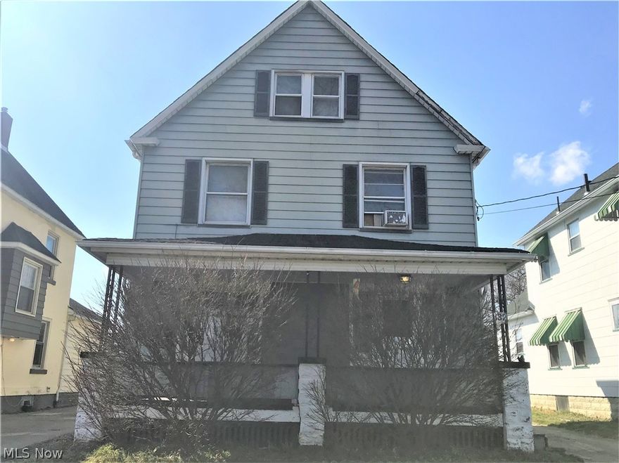 Spacious front porch , large living room and foyer . Eat in kitchen and dining room . 3 good size bedrooms upstairs with bathroom . Carpeting has been deep cleaned through out , some areas of carpeting show wear and a few visible spots remained on light beige  carpeting. Could easily be remedied with throw rugs , or be replaced. Nice back yard with Shed and working apple tree.