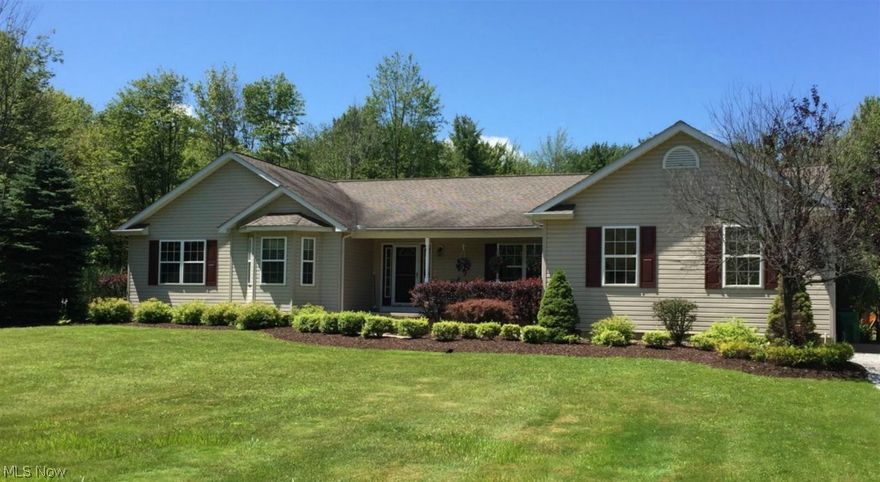 Beautiful Ranch Home located on a picturesque 4.33 acres in the heart of Leroy Township (which is about 5 minutes from RT 90 and Rt 44) This home is an entertainers paradise with a Large open floor plan and vaulted ceilings throughout the family room, kitchen and breakfast nook. Other kitchen features include hardwood floors, island eating space, walk-in pantry, stainless steel appliances, and loads of cabinet space. Master suite also has vaulted ceilings; a large walk-in closet and glamour bath with jetted garden tub, dual vanity, and shower big enough for two! Must see finished basement features an awesome game room with built in bar, two extra (12x12) rooms, wood burner room and a workshop! Conveniently located off the garage is the laundry/mudroom and half bath. Entertain all year round with a huge and I mean huge 1200sq ft deck added in summer of 2014.