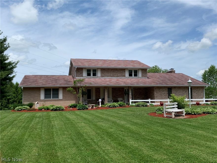 Country roads take me home to a place where  I belong....bring the family along with your horses, deer hunting equipment & swim suit. MOVE IN CONDITION brick Classic with new custom kitchen (Windy Hill cabinets, quartz counters, stainless appliances & range hood), baths, hardwood & vinyl flooring, Carrier HP, spouting & 500 sq ft Trex deck overlooking swimming pool.  Large 1st floor bedroom suite & bath, 5 bedrooms, 3.5 baths, fireplace, water conditioner, reverse osmosis system, Polaris lifetime warranty windows, 4 season porch with Hearthstone woodburner, covered front porch with Nature Stone, 2 car attached garage, 2 car detached garage, two stalls for horses, two pasture areas, electric dog fence with two collars & pro landscaping situated beautifully on 5.93 acres. A half mile away from Riverland Arena. Buyers should be pre-qualified for mortgage lending and prepared to show Sellers proof of funding prior to any purchase contract negotiations or showings.